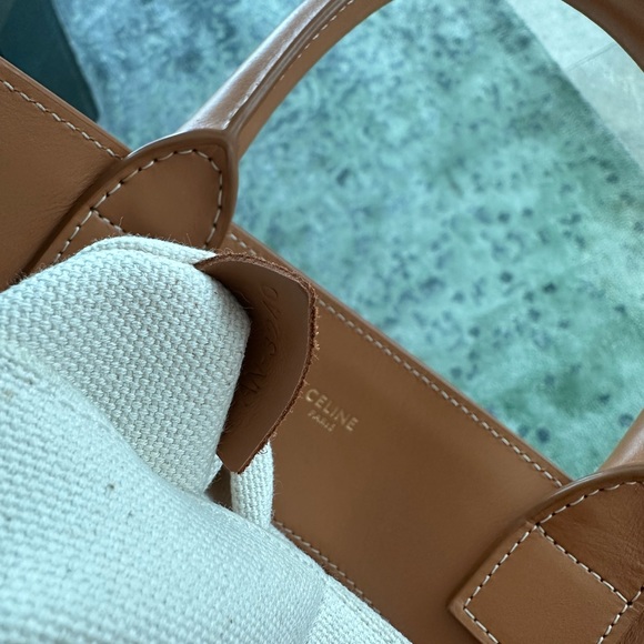 Celine vertical cabas in canvas natural and beige - Picture 8 of 9